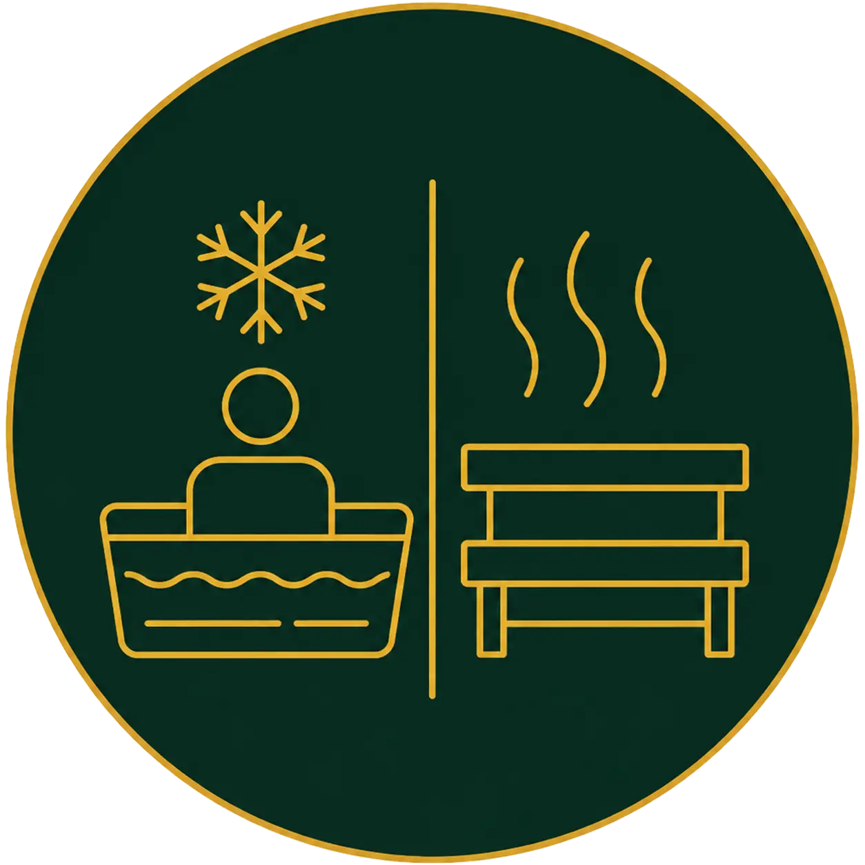 Symbolic illustration contrasting cold and hot relaxation options, representing wellness in our About us section.