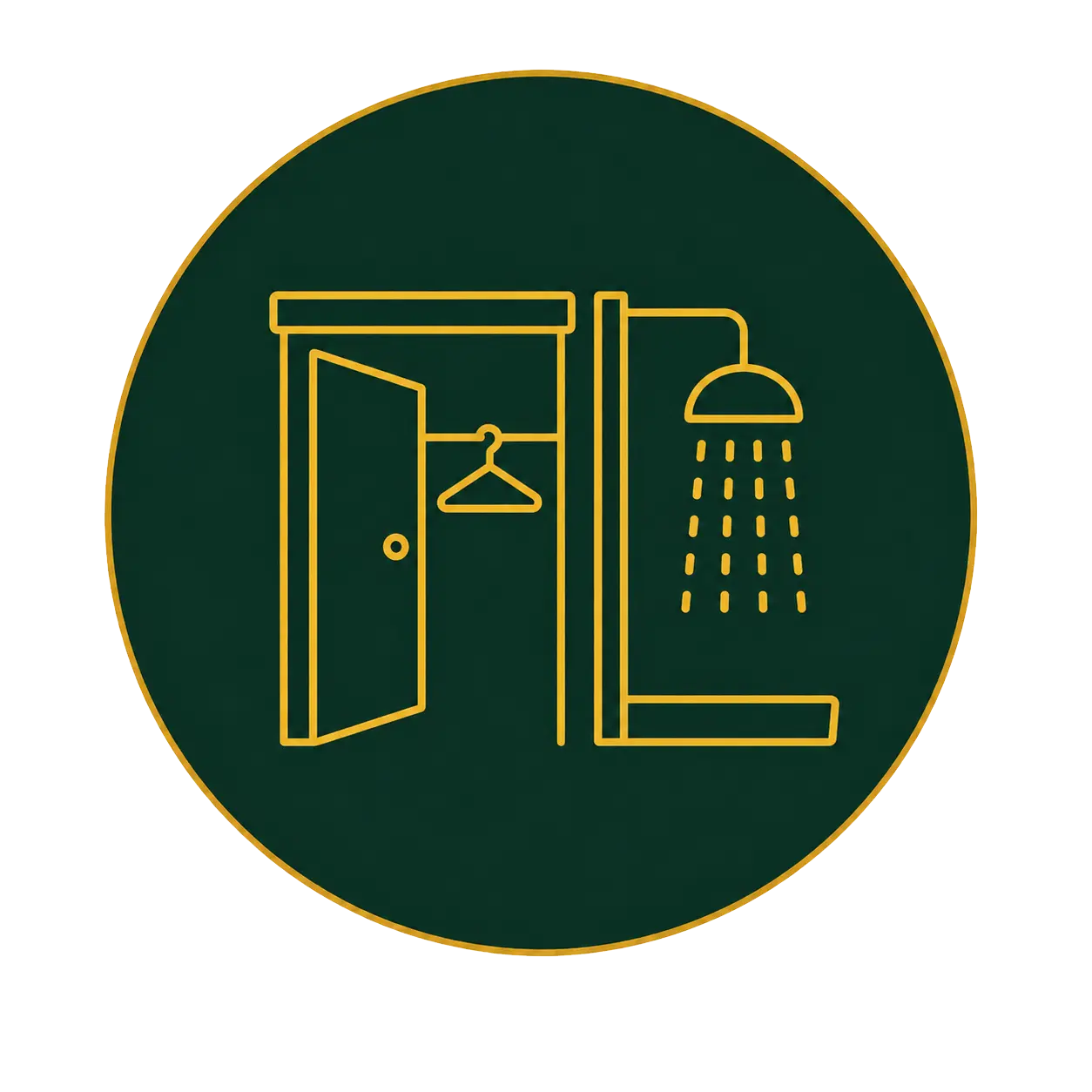 Illustration of a shower and changing area, representing the concept of Contrast Therapy for wellness.