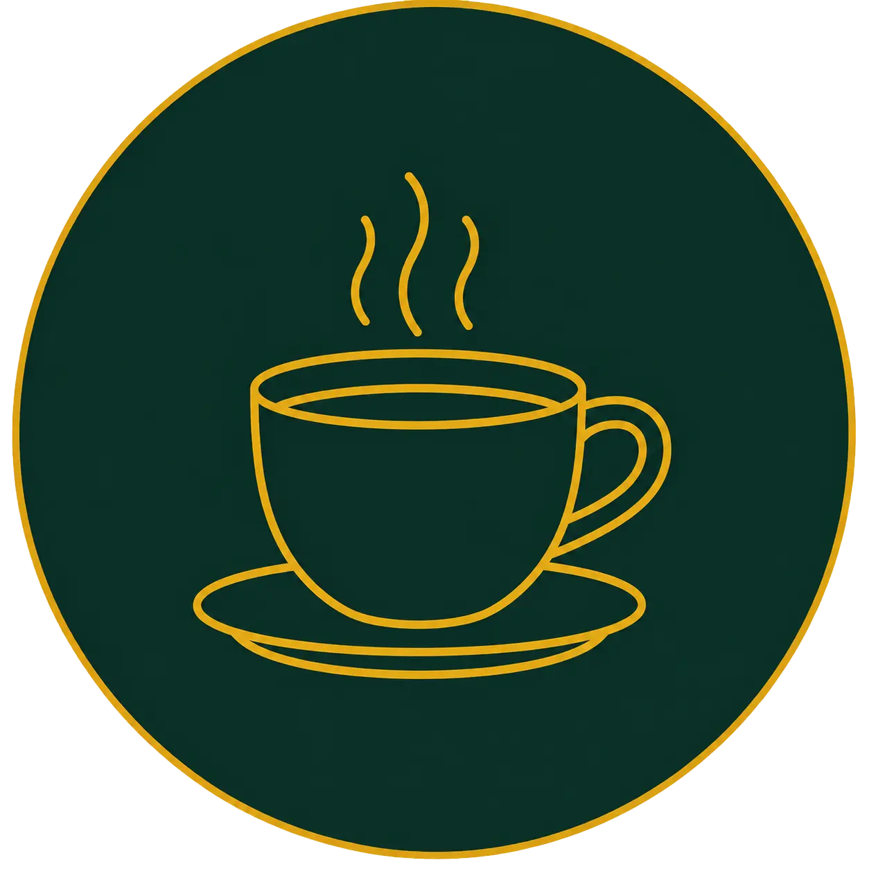 Stylized illustration of a steaming coffee cup, symbolizing a cozy atmosphere in coworking spaces.