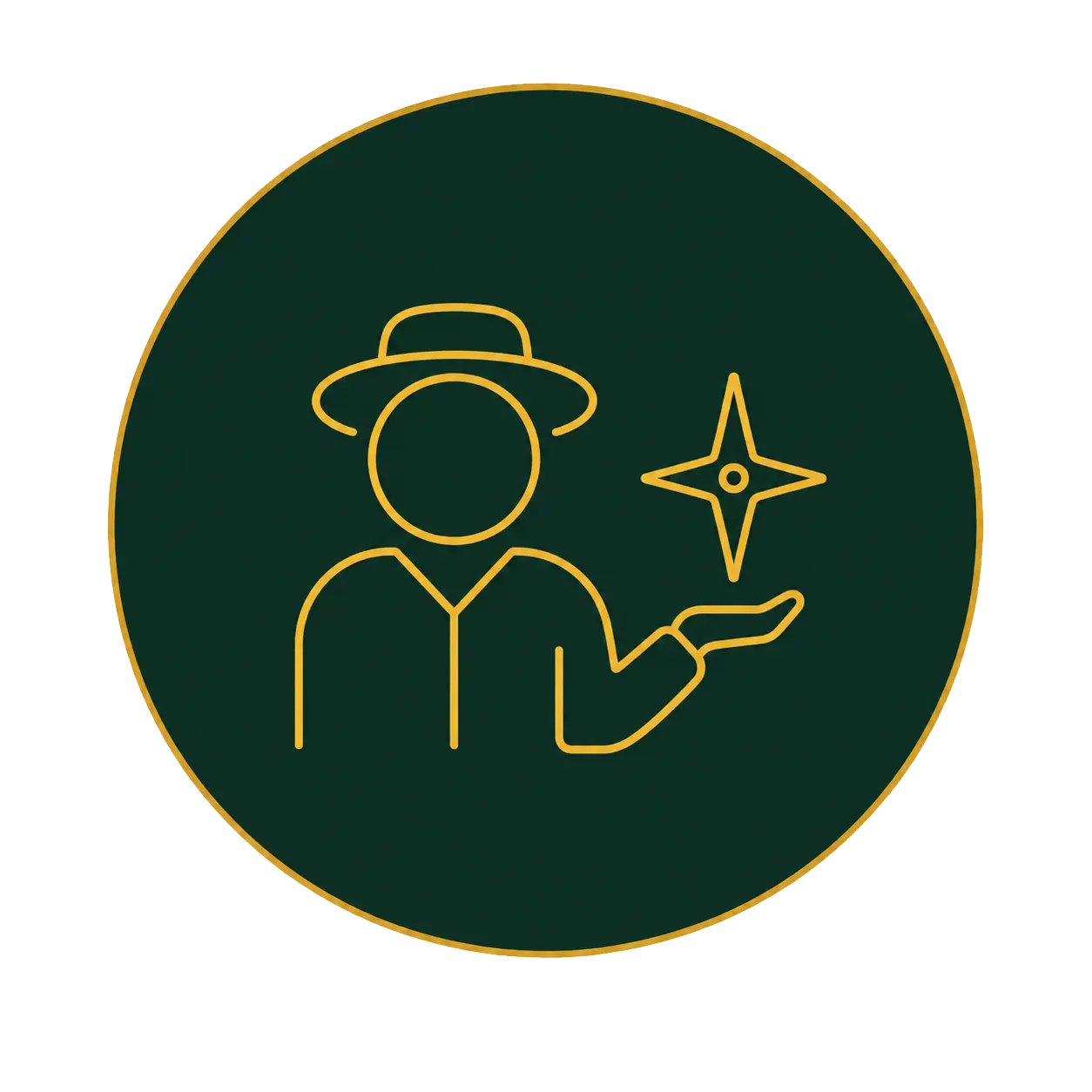 Icon representing Contrast Therapy with a figure holding a star, symbolizing guidance and balance in wellness practices.