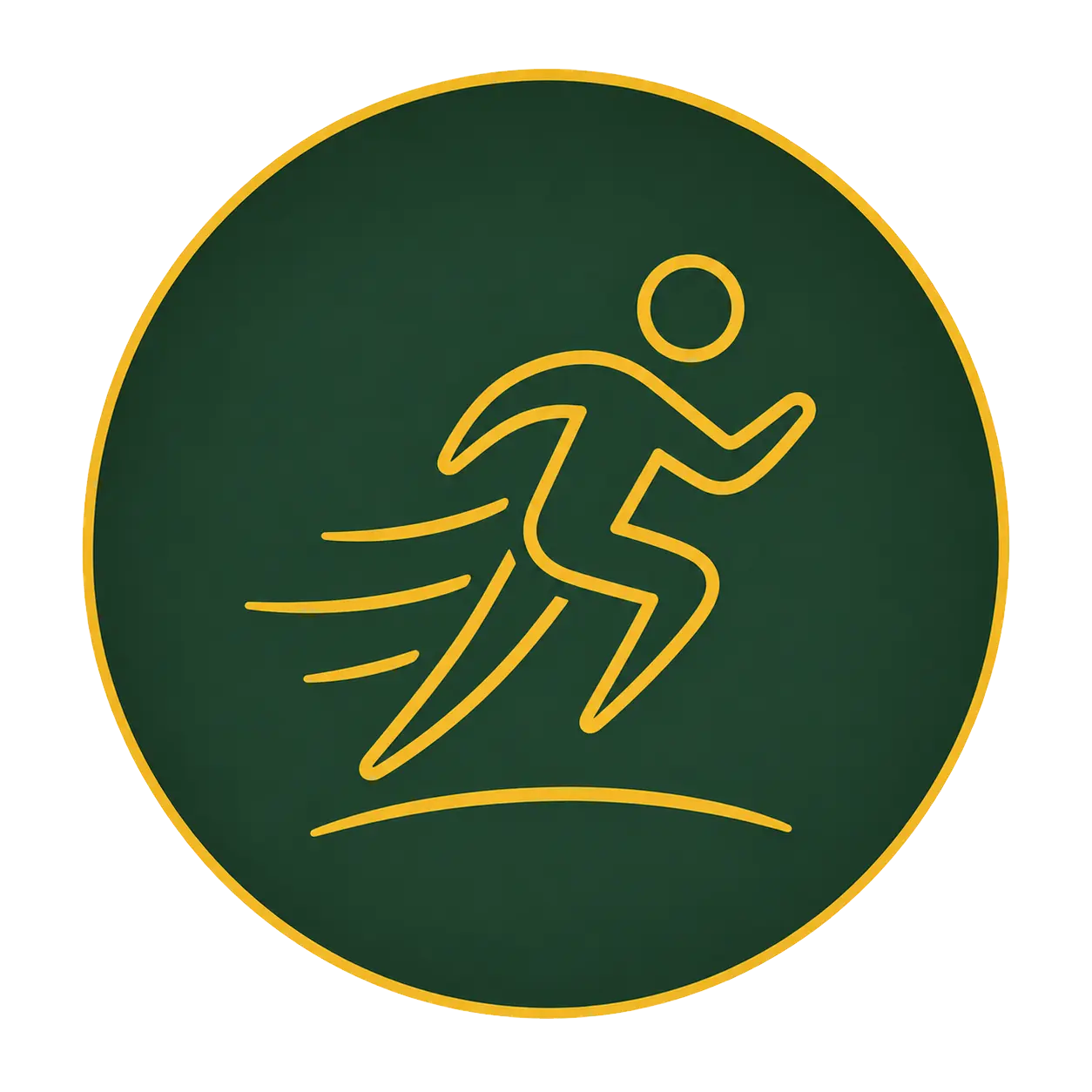 Stylized icon of a runner symbolizing the dynamic concept of a Corporate Athlete.