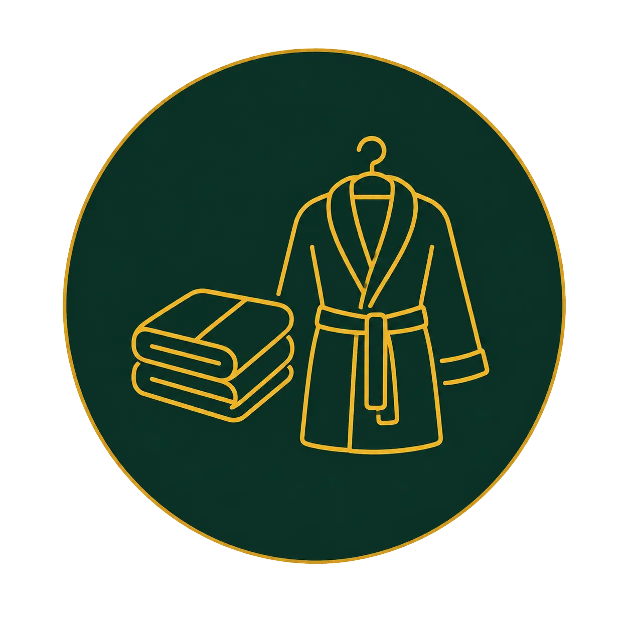 Cozy bathrobe and stacked towels symbolize relaxation in Contrast Therapy.